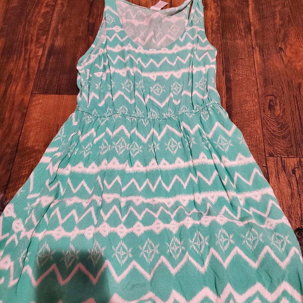 Teal striped dress